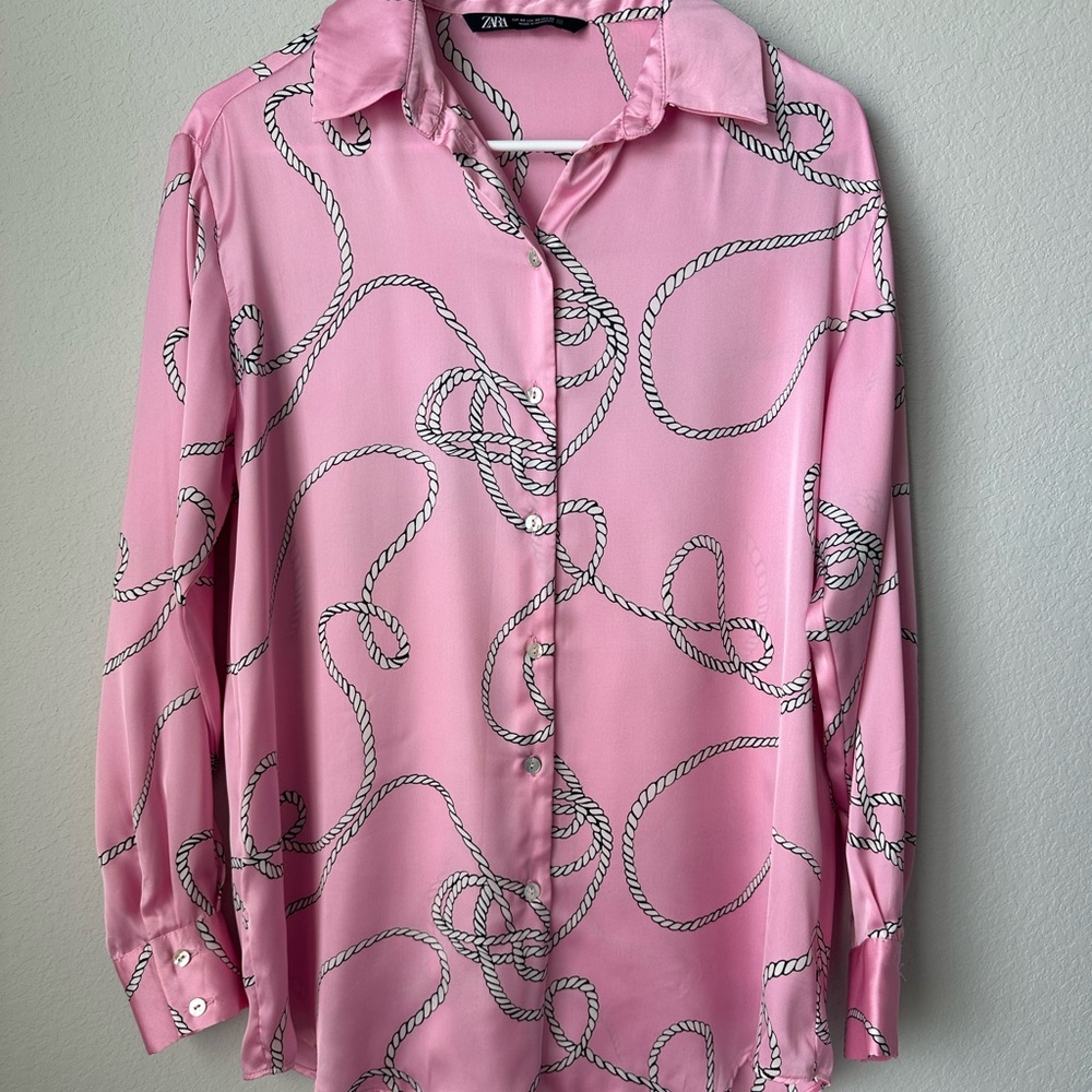 Zara Pink Rope Print Blouse